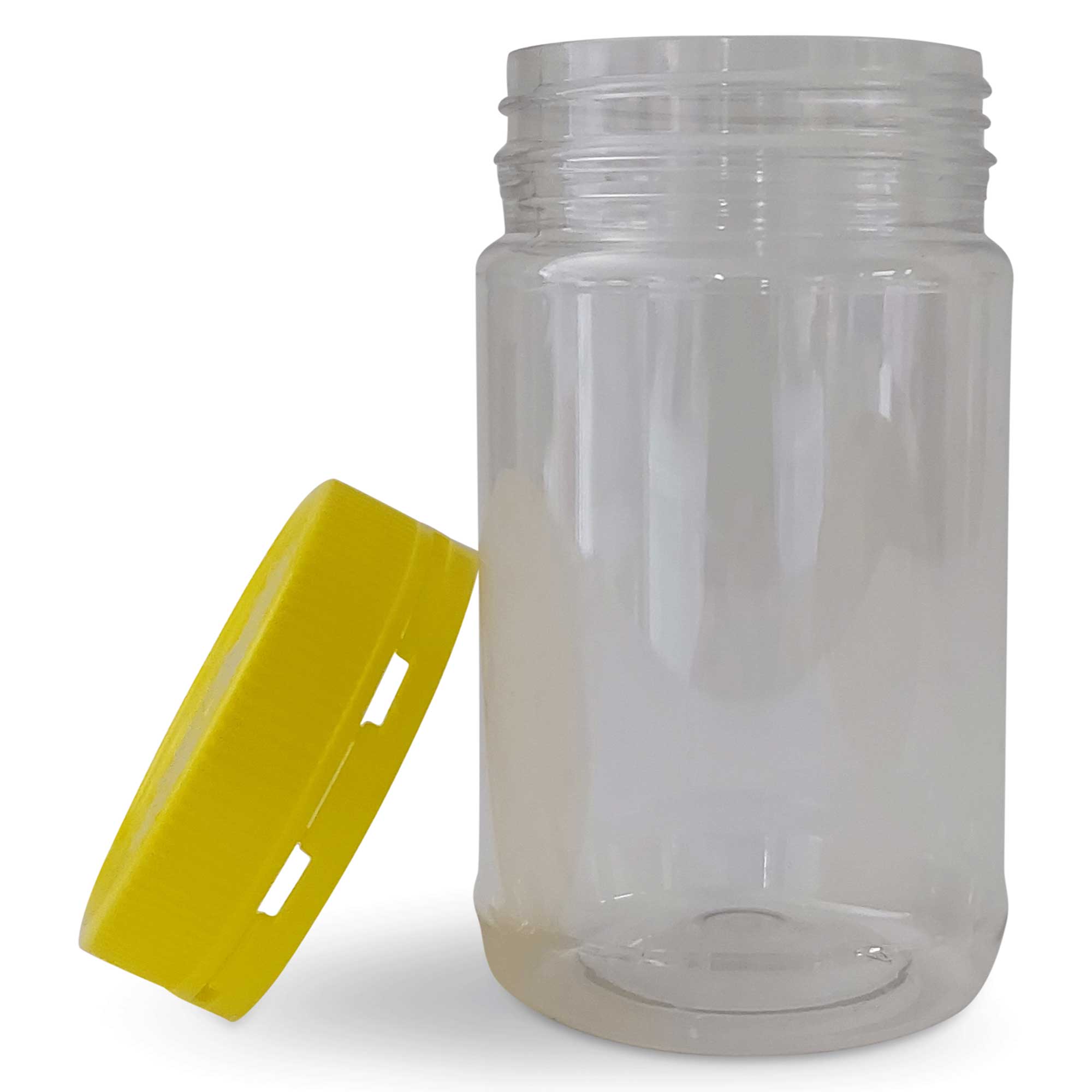 10-Pack 500g Clear Round Plastic Honey Jars with Lids - Food Grade BPA-Free Containers for Honey, Jam, Syrup & DIY Crafts - Perfect for Home Kitchen, Beekeeping & Gift Packaging