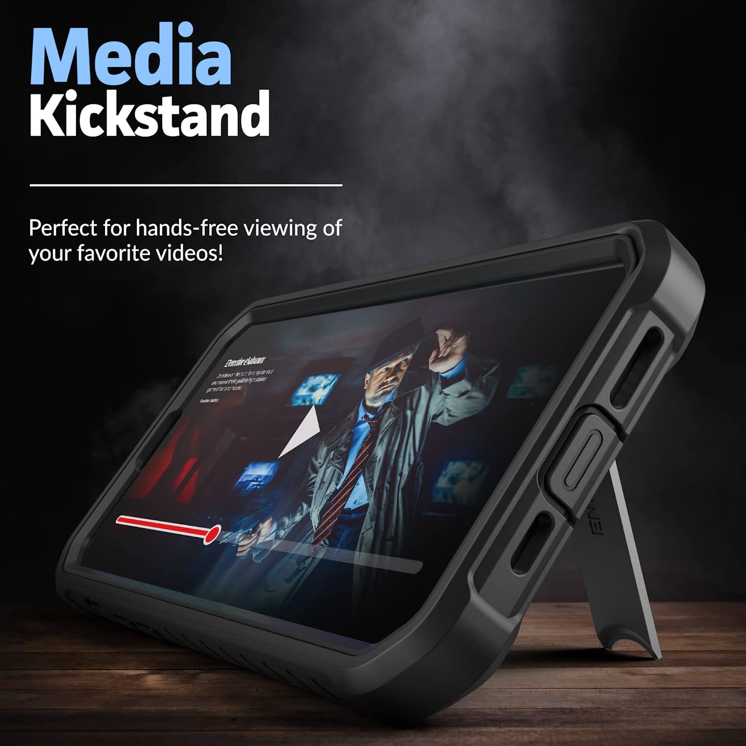 iPhone 14 Plus Case with Kickstand & Built-in Screen Protector - Shockproof Protective Cover with Metal Stand for Watching Videos | Perfect for Work, Travel & Outdoor Activities
