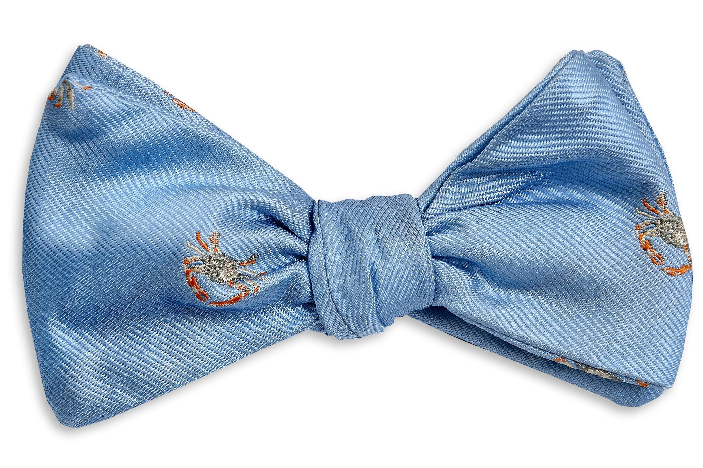 Stylish Light Blue Crab Bow Tie for Men - Perfect for Weddings, Parties & Formal Events | Unique Crab Pattern Design
