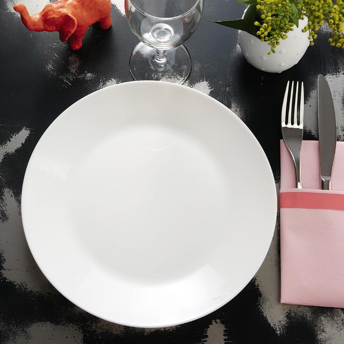 Premium 12-Piece White Opal Glass Soup Plate Set - 20cm Extra Sturdy Dinnerware for Everyday Meals, Restaurants & Elegant Dining