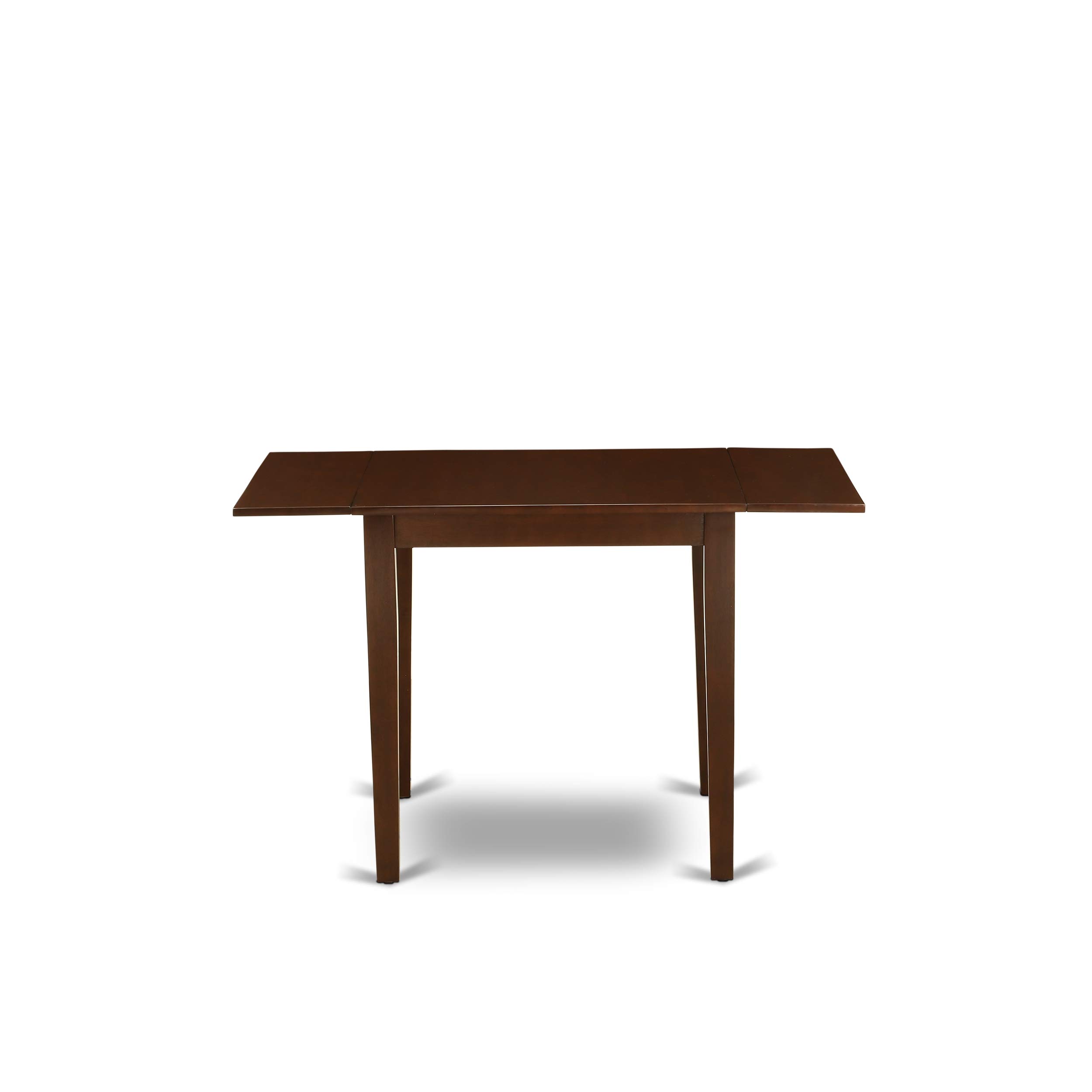 East West Furniture 3-Piece Dining Set with Drop-Leaf Table & 2 Upholstered Chairs - 30x48 Inch Mahogany Finish for Small Spaces, Apartments, Breakfast Nooks & Compact Dining Rooms