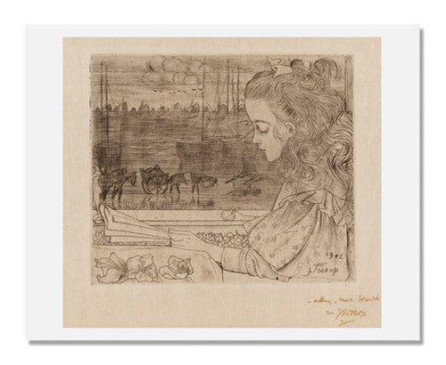 Johannes Theodorus Toorop Painting - Charley Before the Window Art Print - Dutch Symbolist Artwork for Home & Office Decor