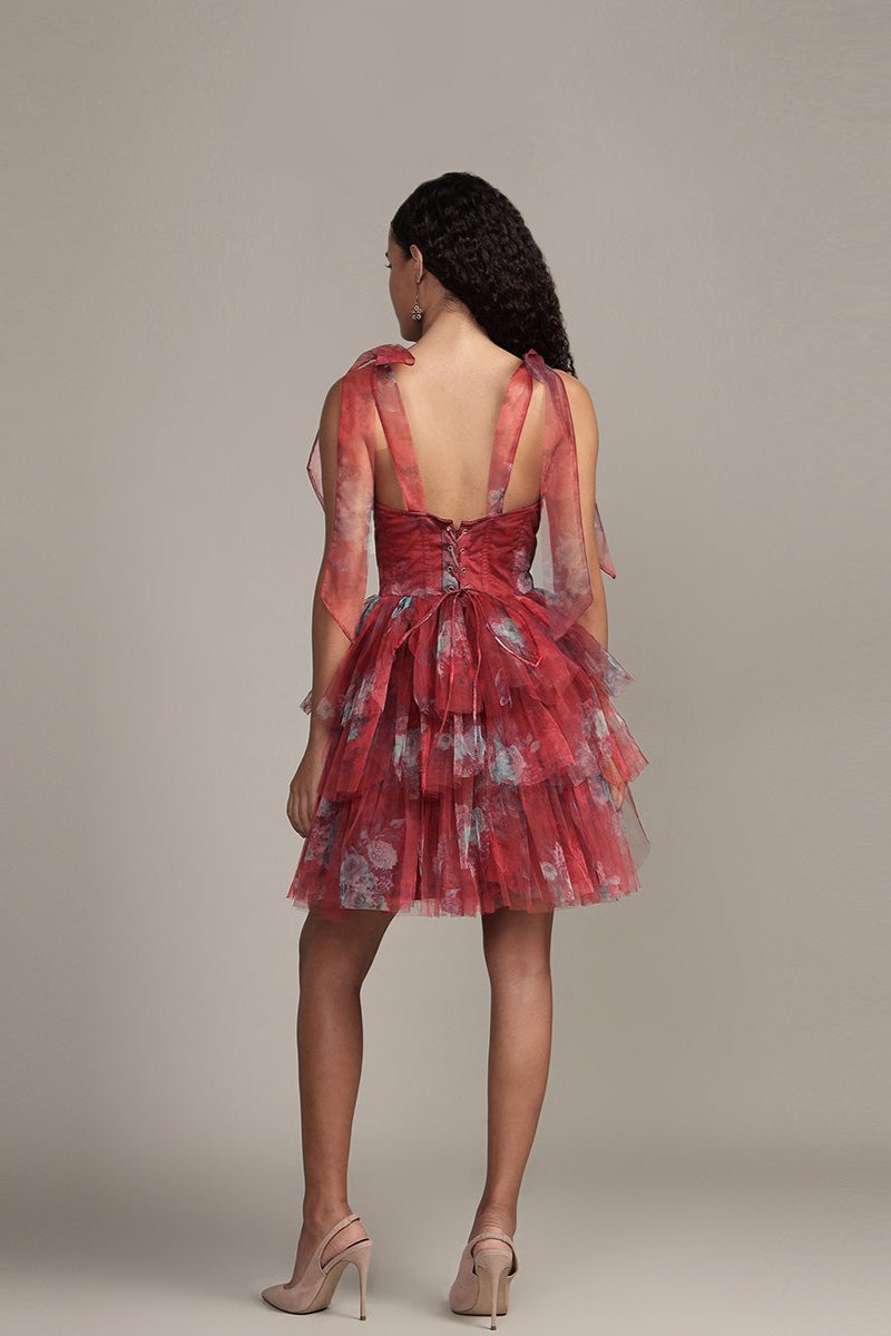 Stylish Sava Mini Dress in Red Print - Perfect for Summer Outfits, Parties & Casual Wear | Trendy Women's Fashion