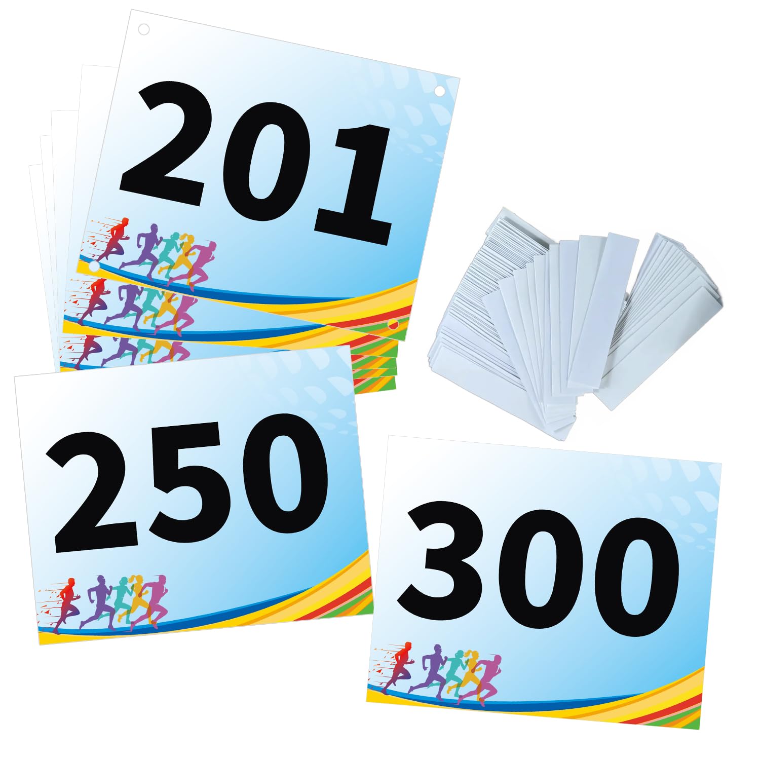 Tyvek Race Bibs with Bib Tape - No-Pin Running Numbers for Marathon, Track & Sports Events - Durable & Comfortable for Runners, Tryouts & Auditions