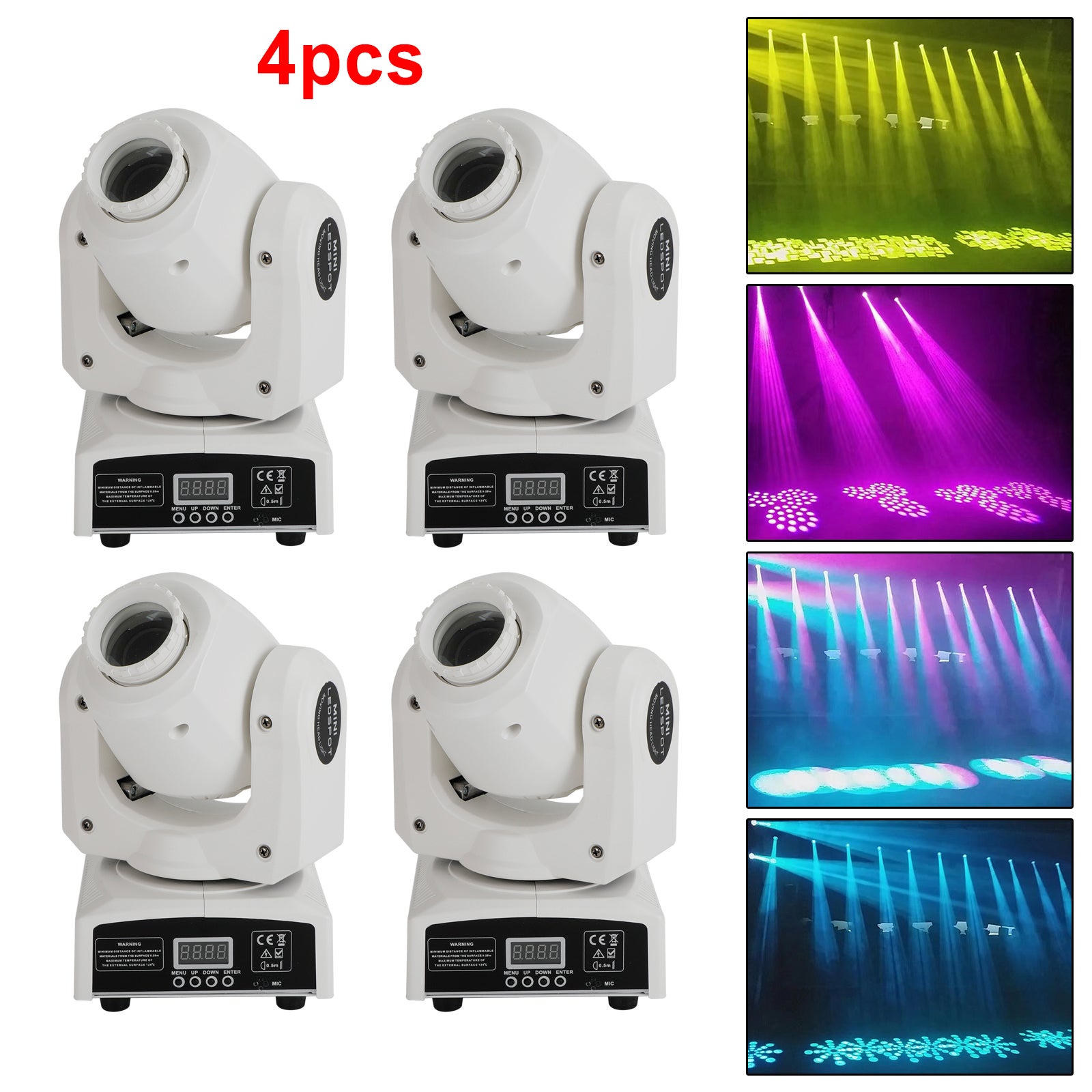 1/2/4 Set 120W RGBW LED Moving Head Light with 8 Gobo Patterns - DMX Stage Lighting for DJ, Bar, and Party Events - Perfect for Concerts, Clubs, and Nightlife Entertainment