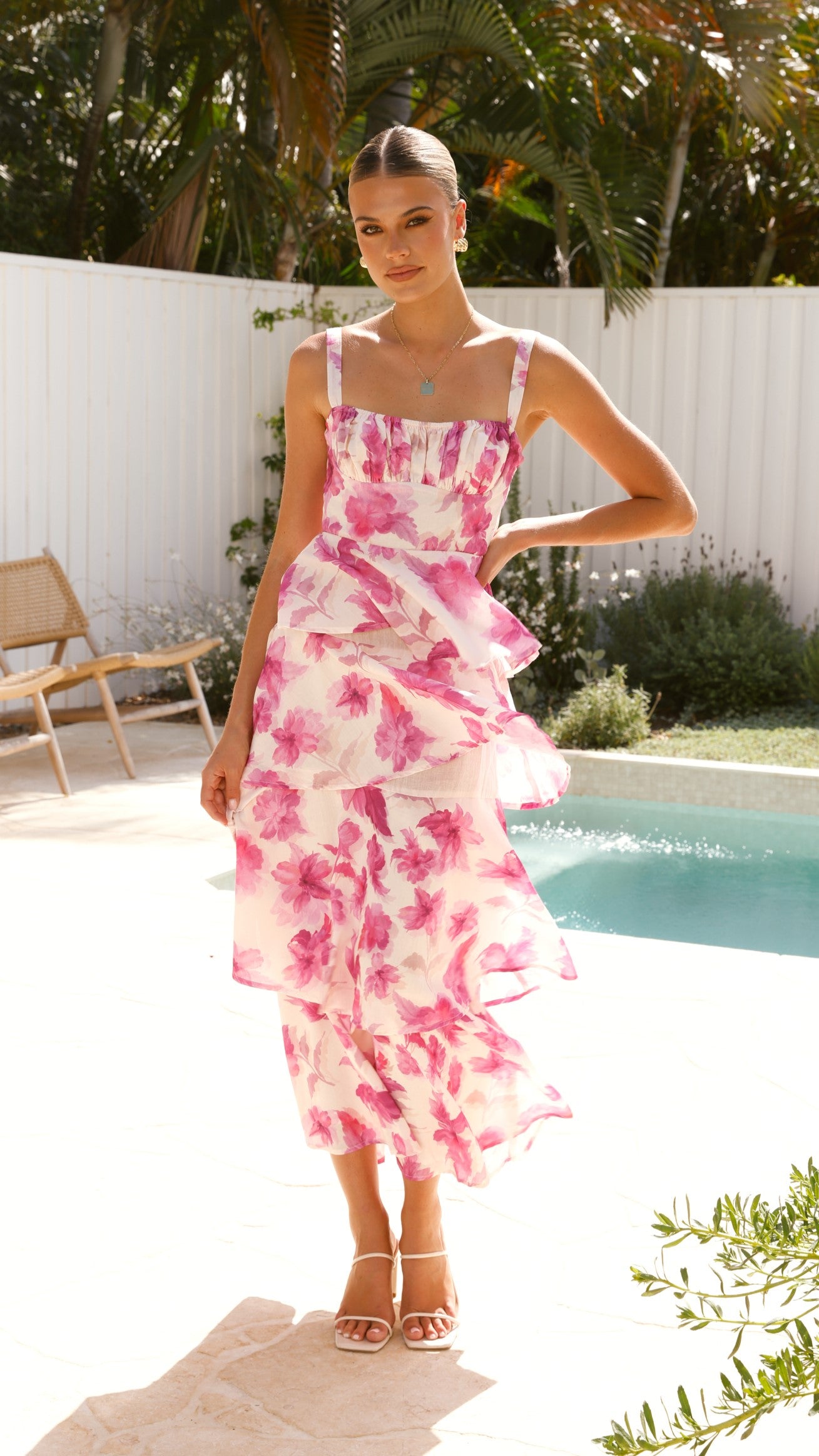 Indi Maxi Dress - Pink Floral Print Long Summer Dress for Women | Boho Chic Beach Dress, Vacation Outfit, Casual Party Wear