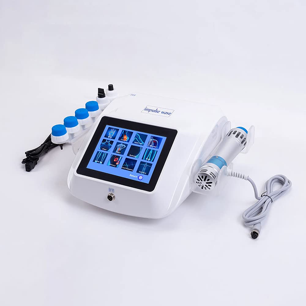 Shockwave Therapy Machine for Pain Relief & ED Treatment - 7 Massage Heads Muscle Massager for Back, Shoulder, Leg Pain - Home & Professional Use for Athletes, Seniors, Physical Therapy
