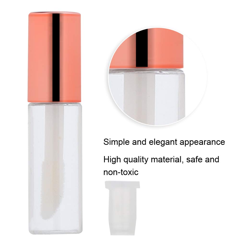 90 Pack Clear Plastic Lip Gloss Tubes - 1.2ML Empty Lip Balm Containers with Rose Gold Caps (Transparent Bottles) for DIY Cosmetics, Makeup Kits & Travel Essentials - Bulk Cosmetic Packaging for Women