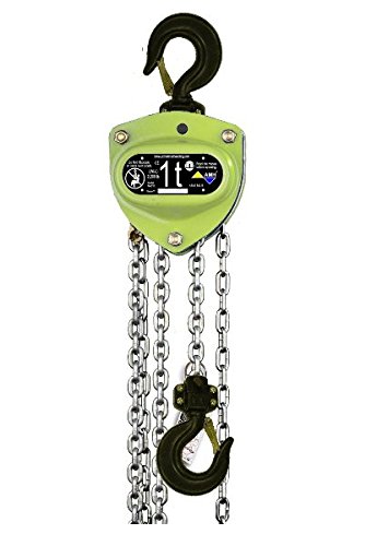 1 Ton Manual Chain Hoist - 10 ft Lift & 8 ft Drop - Heavy Duty Hand Chain Block for Construction, Warehousing & Industrial Lifting