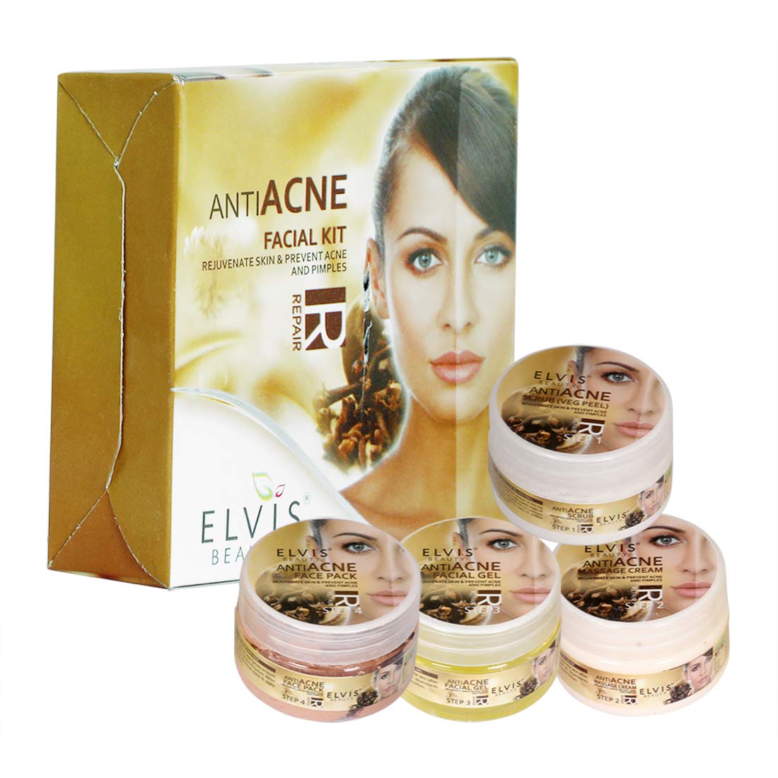 Elvis Beauty Anti Acne Facial Kit - 200g Skin Rejuvenation Treatment for Clear & Glowing Skin | Perfect for Daily Skincare Routine & Acne-Prone Skin Care
