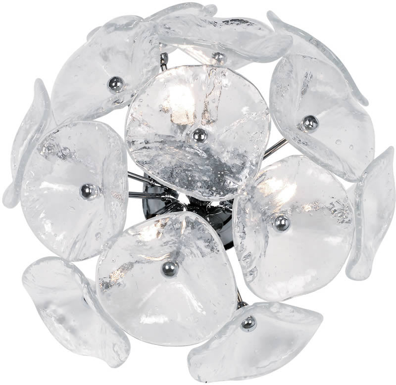14W Cassini 3-Light Xenon Flush/Wall Sconce in Polished Chrome - Perfect for Bedroom, Hallway, and Living Room Lighting