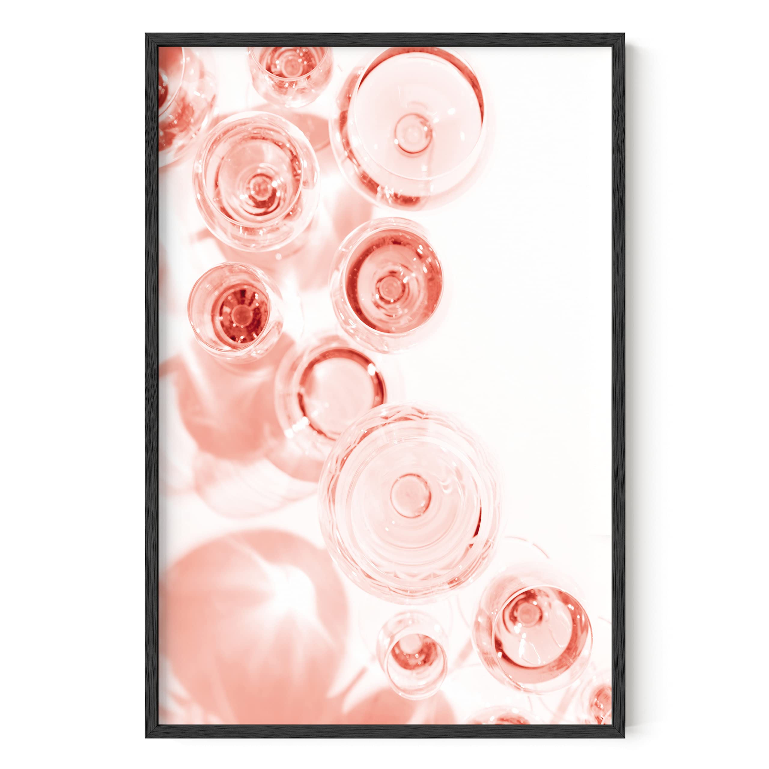 Pink Champagne Wall Art - Blush Floral Print 24x36