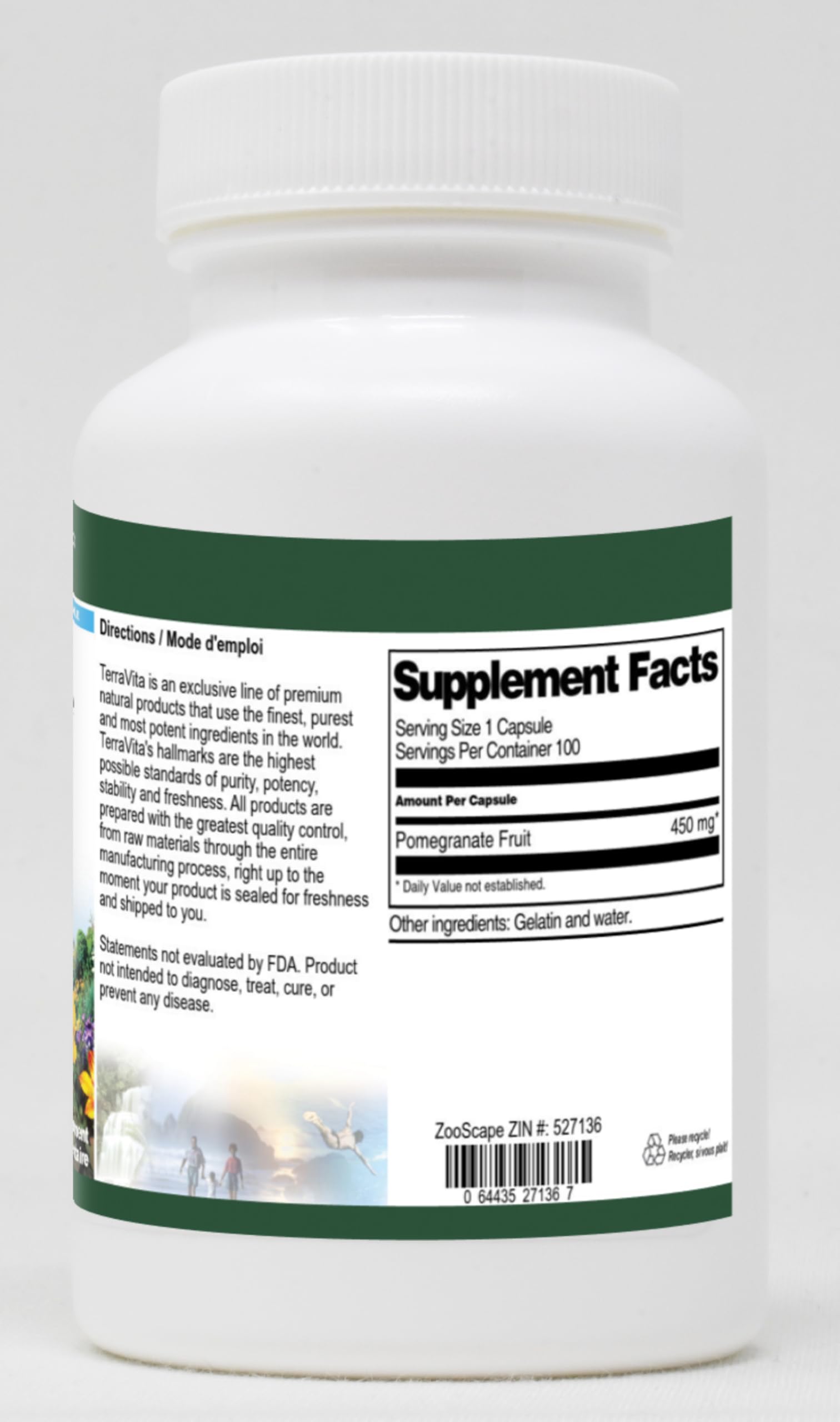 Premium Pomegranate Extract 450mg - 100 Capsules for Heart Health & Antioxidant Support | Natural Immune Booster for Daily Wellness | ZIN: 527136