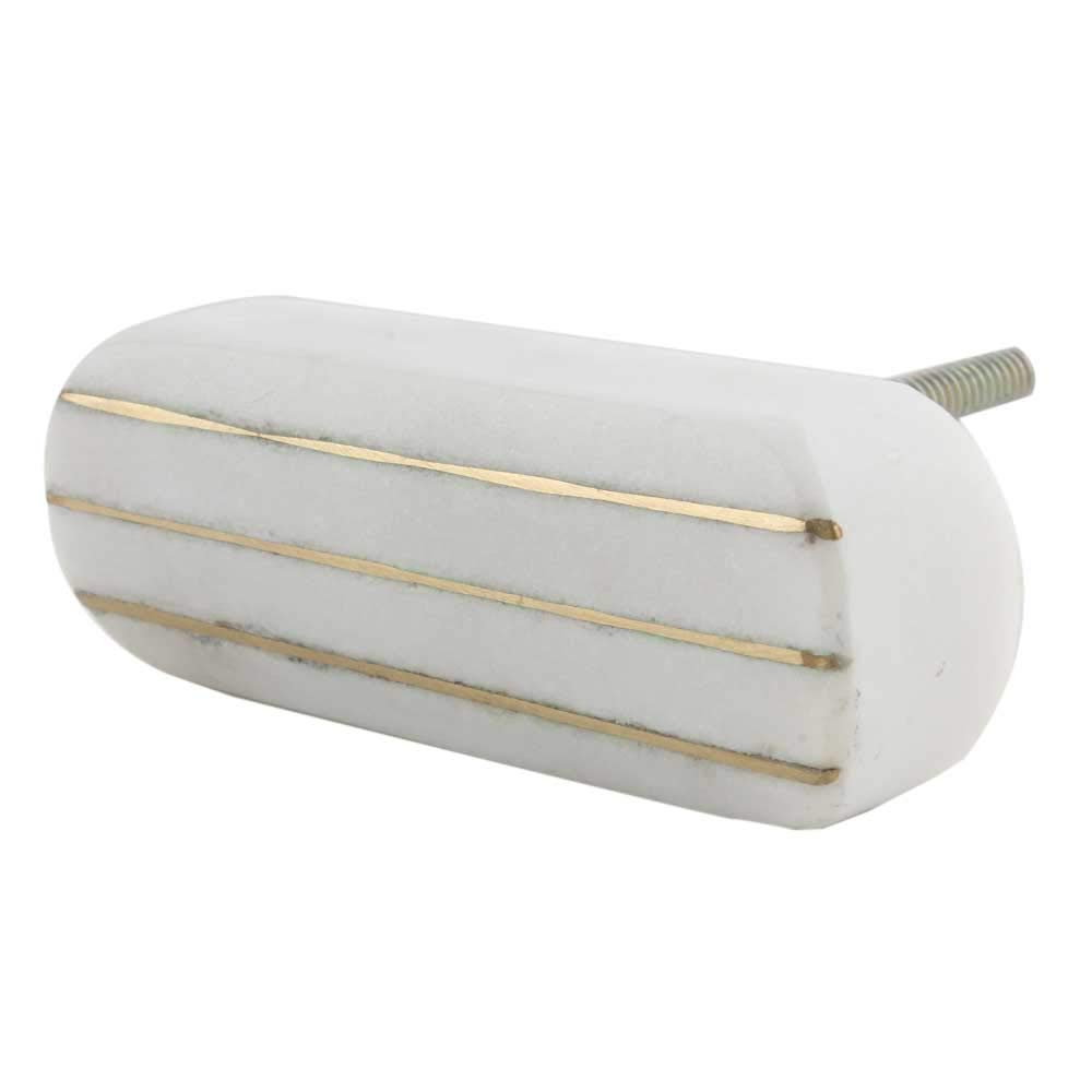 Luxury Marble Drawer Knobs - 2-Piece White Square for Kitchen Cabinets & Dressers