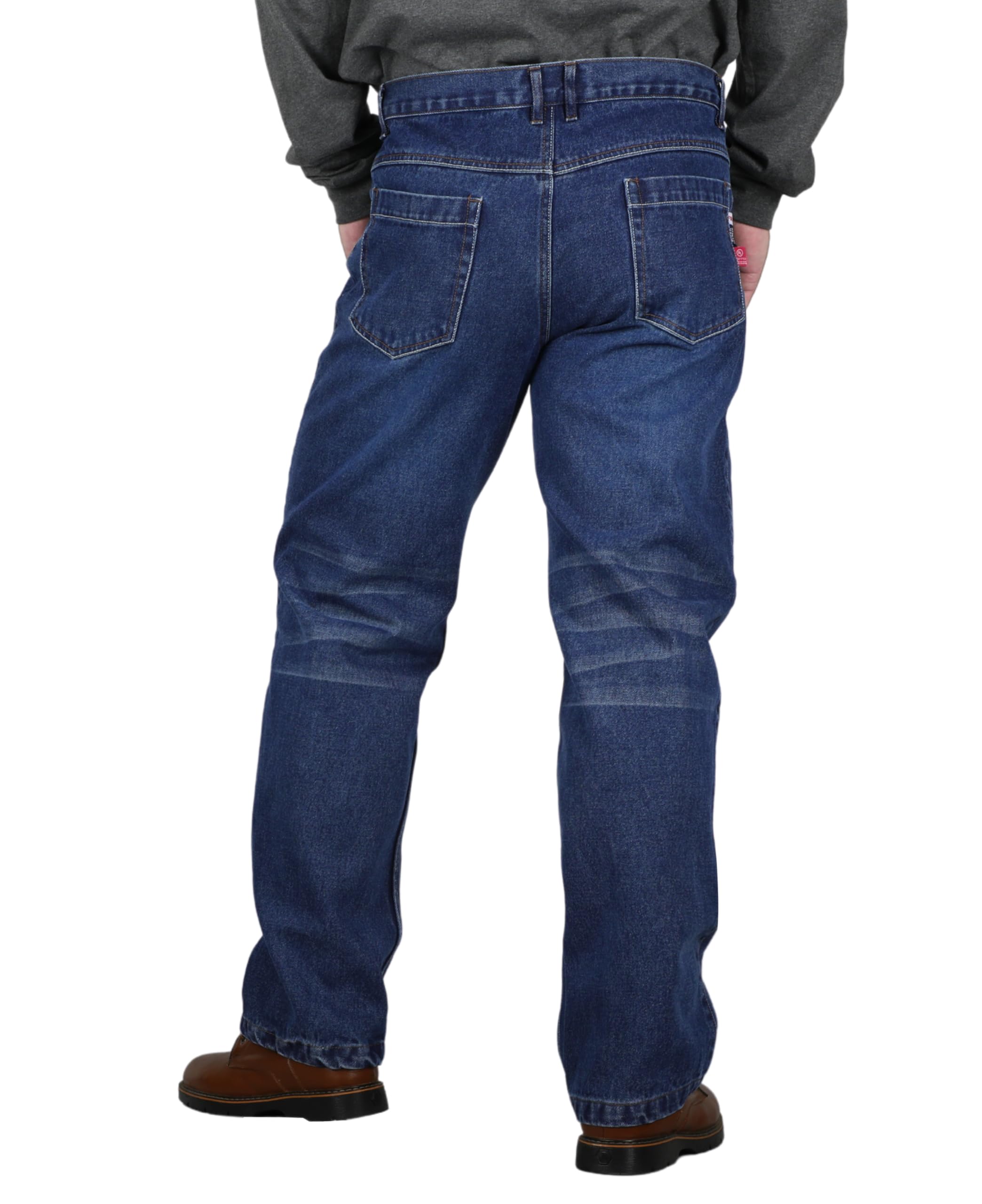BOCOMAL FR Pants for Men - Flame Resistant Work Jeans 14oz Heavy Duty Washed Denim - Perfect for Construction, Welding & Industrial Safety Workwear