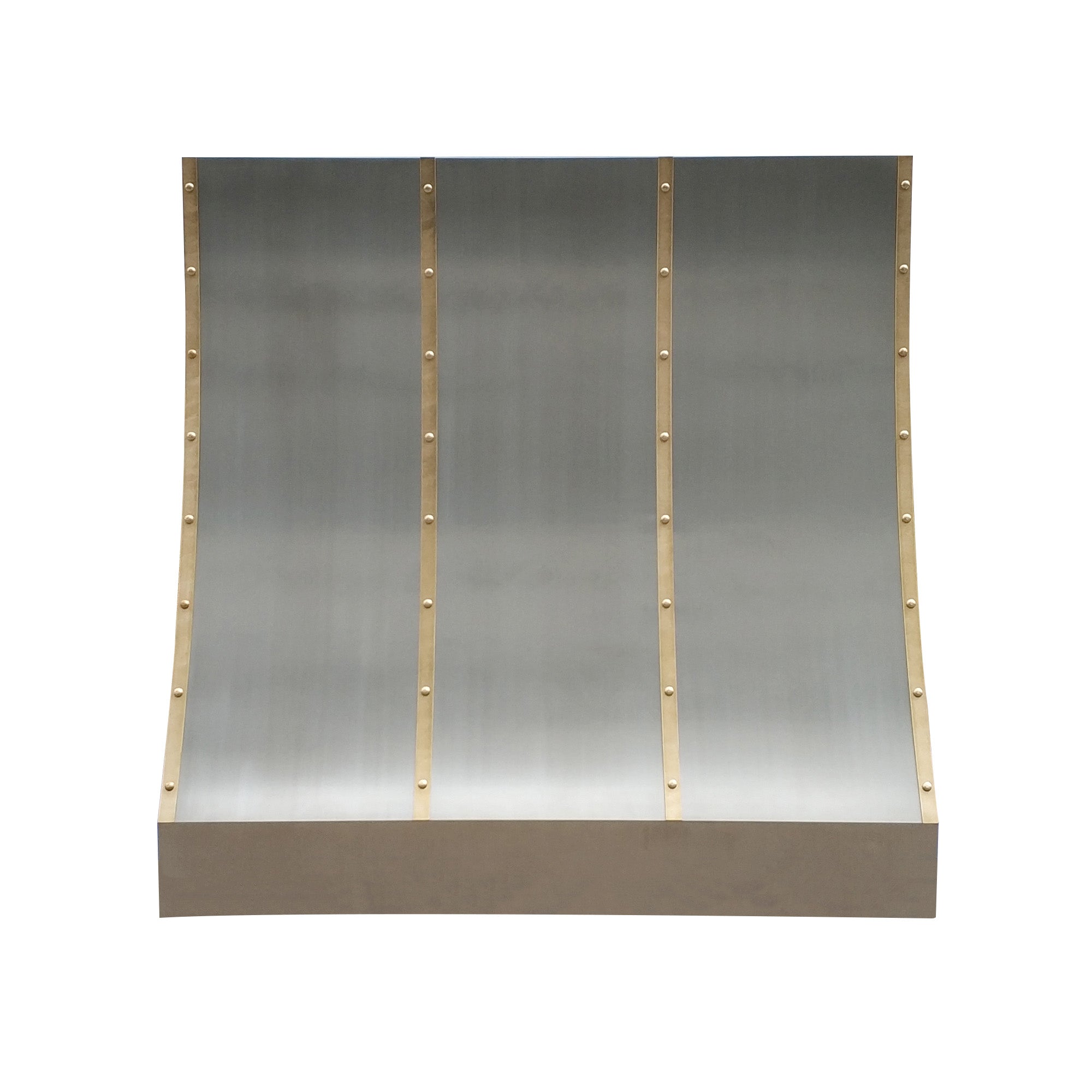 Premium RHM Custom Stainless Steel Slope Vent Hood with Brass Straps - Commercial Kitchen Range Hood for Lindsey - Perfect for Restaurant, Bakery & Home Kitchen Ventilation