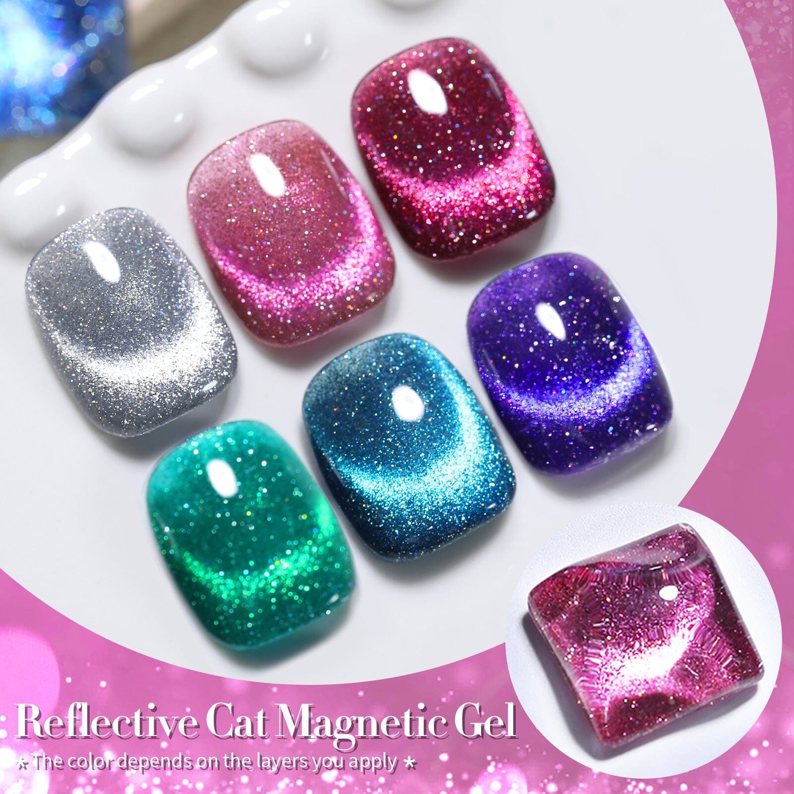 6 Colors Silver Cat Magnetic Gel Polish Starter Kit with 36W UV Nail Lamp - Professional At-Home Manicure Set for Nail Art & Salon-Quality Results