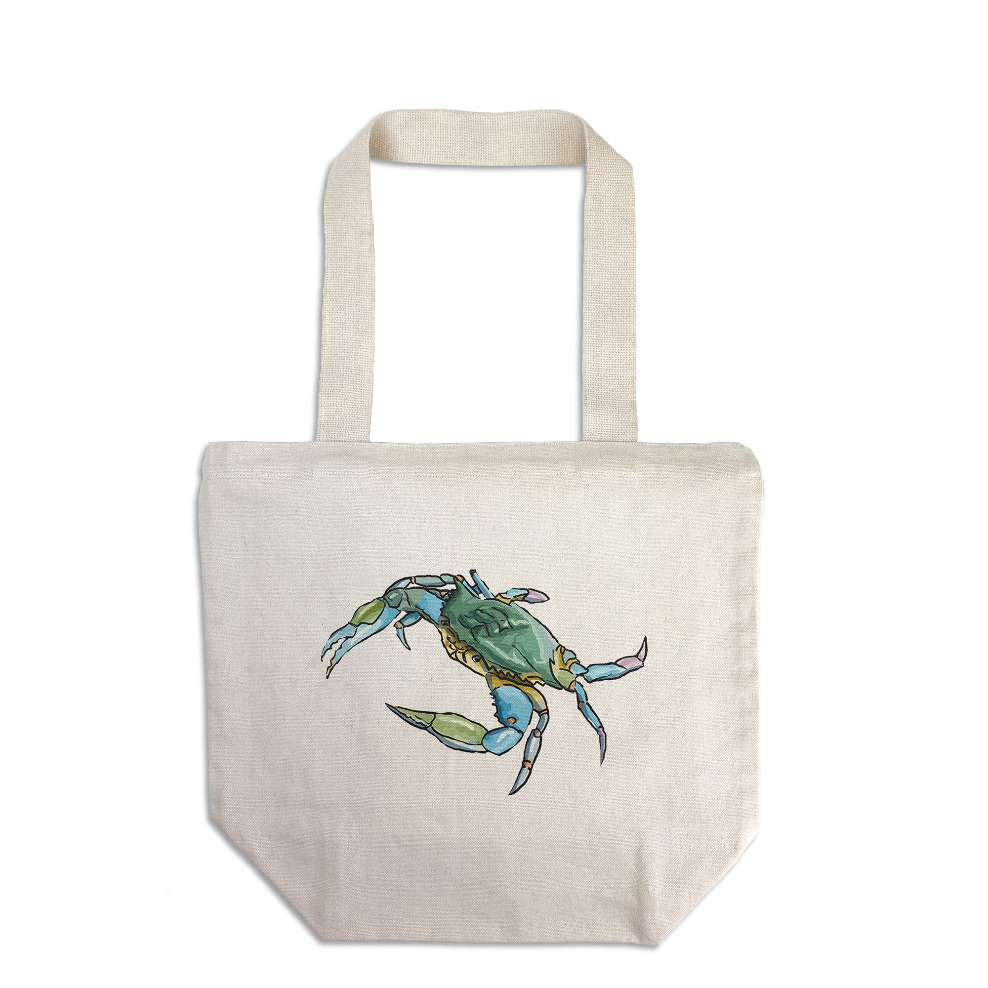 Lantern Press Blue Crab 2 Icon - 100% Cotton Canvas Reusable Tote Bag - Eco-Friendly Shopping & Beach Tote for Groceries, Books & Daily Essentials