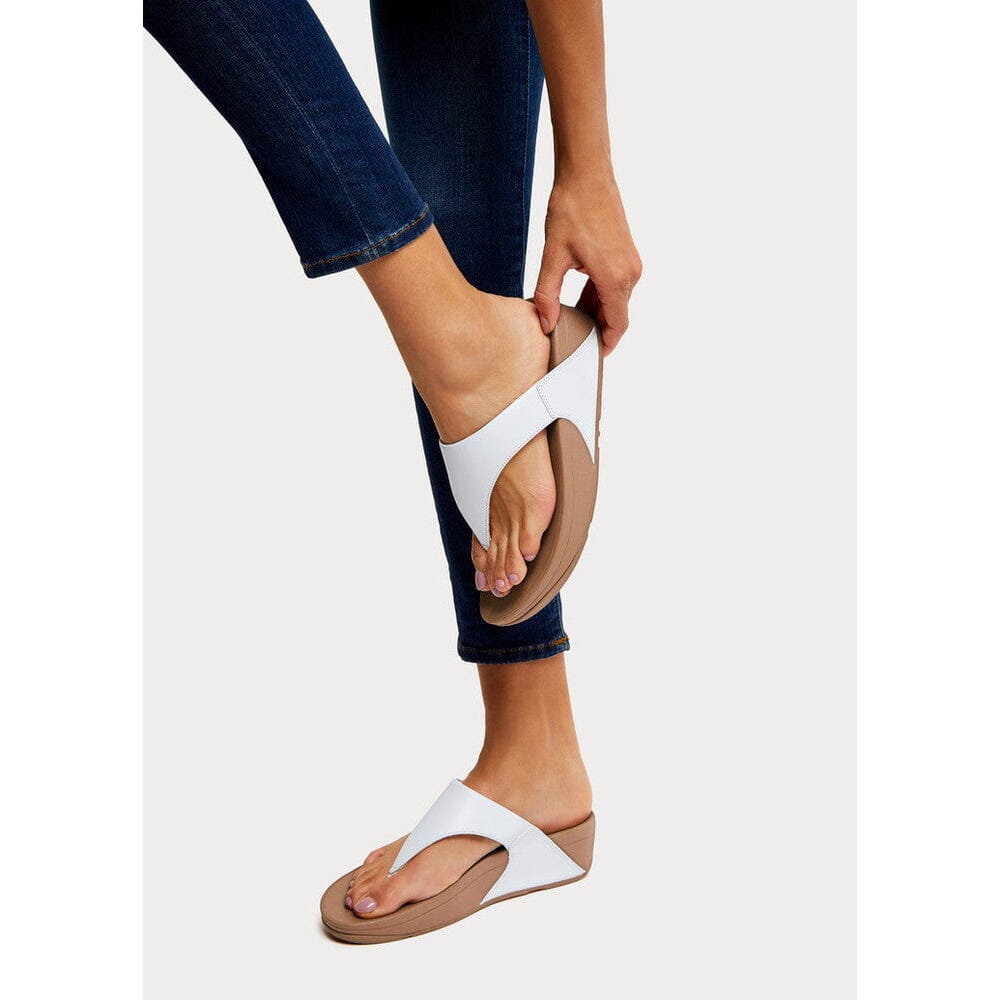 FITFLOP LULU Leather Toe Post Sandals for Women - Comfortable Flip Flops with Arch Support - Perfect for Beach, Pool, and Summer Walking