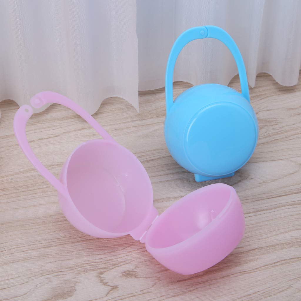 BENGKUI Portable Baby Pacifier Case Holder - Pink Soother Storage Box for Boys & Girls, Perfect for Travel, Daycare & On-the-Go Parents