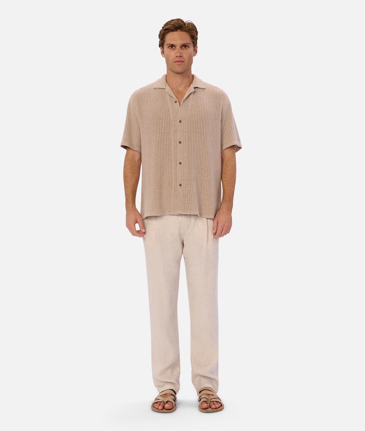 Egnazia Short Sleeve Shirt with Rope Detail - Casual Summer Tops for Men & Women - Perfect for Beach Outings, Vacation Wear and Everyday Fashion