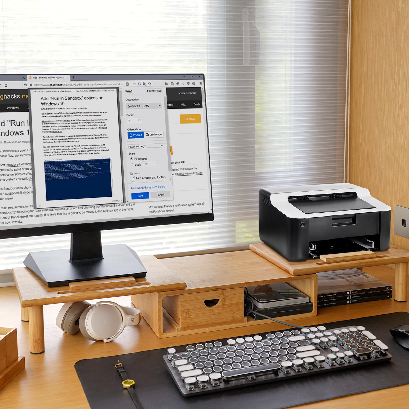Adjustable Bamboo Dual Monitor Stand Riser with Storage Drawer - Ergonomic Desk Shelf for 2-3 Screens, Laptops, PC & TV - Perfect for Home Office, Gaming Setup & Workspace Organization (Natural Wood Finish)