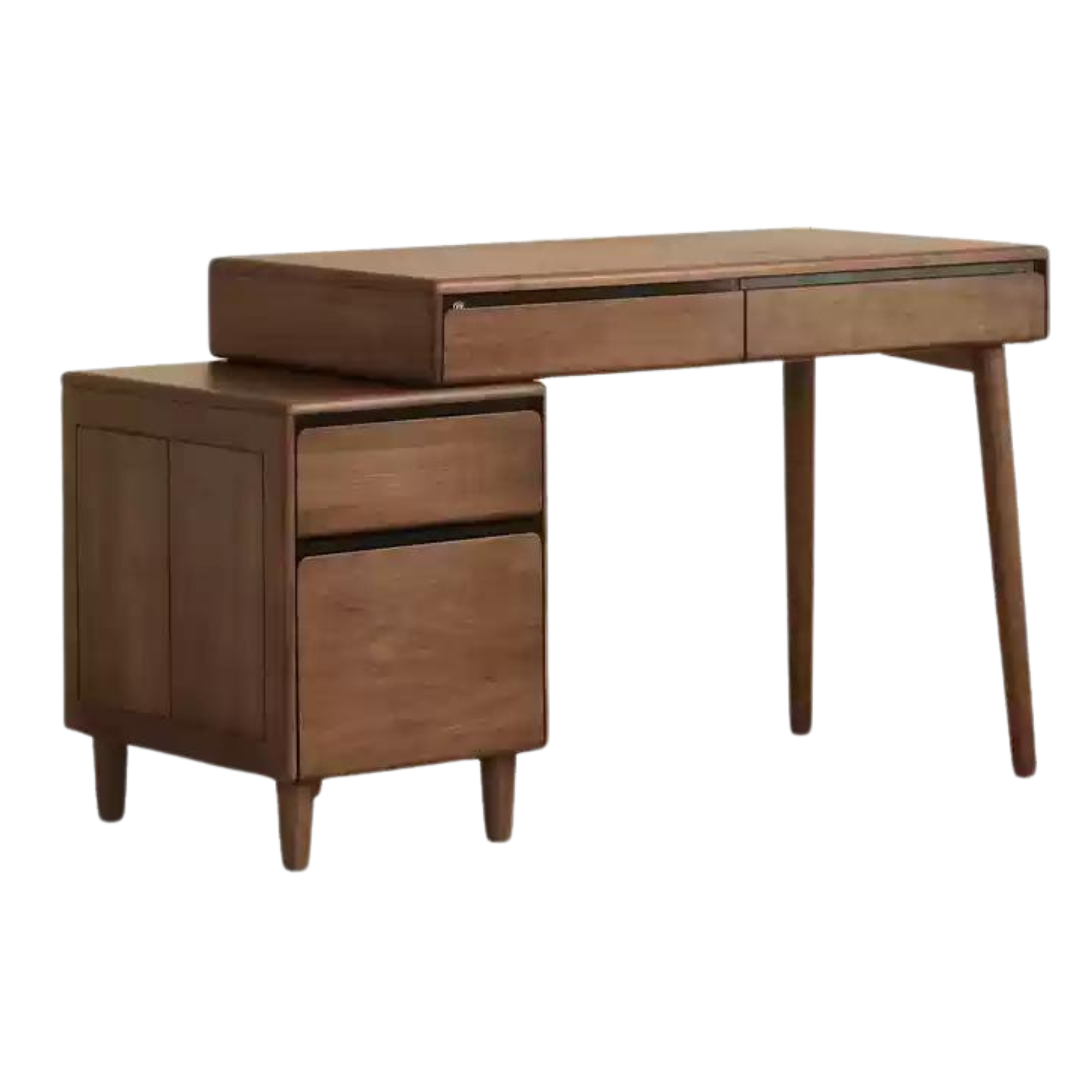 47.5-60.2x22x29.5 inch / 121-153x56x75cm / Rich Dark Walnut color / retractable desk