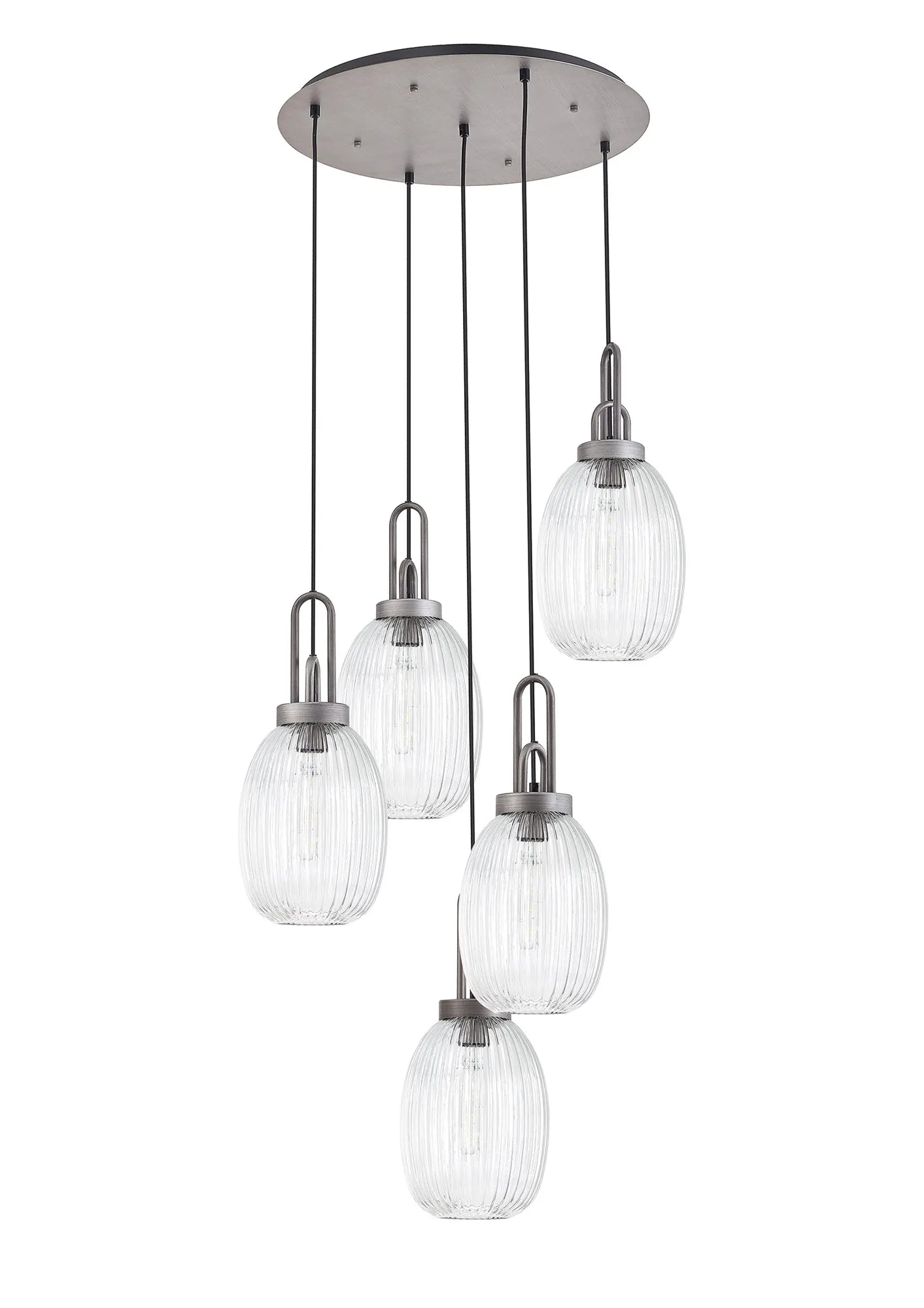 Stylish Cadiz 5-Light Cluster Pendant Light Fixture - Modern Ceiling Lighting for Dining Room, Kitchen & Living Room