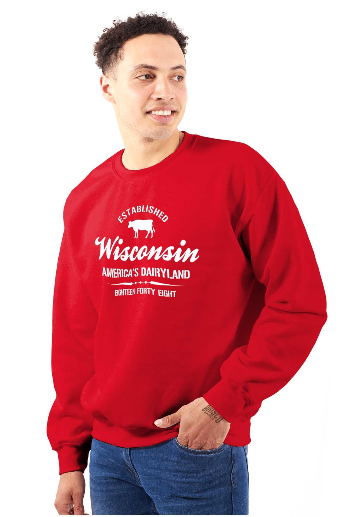 Classic Teaze Wisconsin America's Dairyland State Sweatshirt for Men & Women - Comfortable Unisex Pullover Hoodie for Casual Wear, College Spirit & Wisconsin Pride