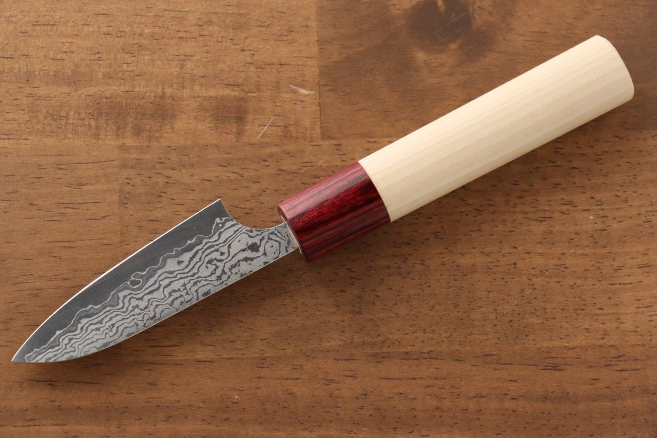 Masakage Kiri VG10 Damascus 75mm Petty Knife - Japanese Utility Knife with Magnolia Wood Handle - Perfect for Slicing, Peeling & Precision Kitchen Tasks
