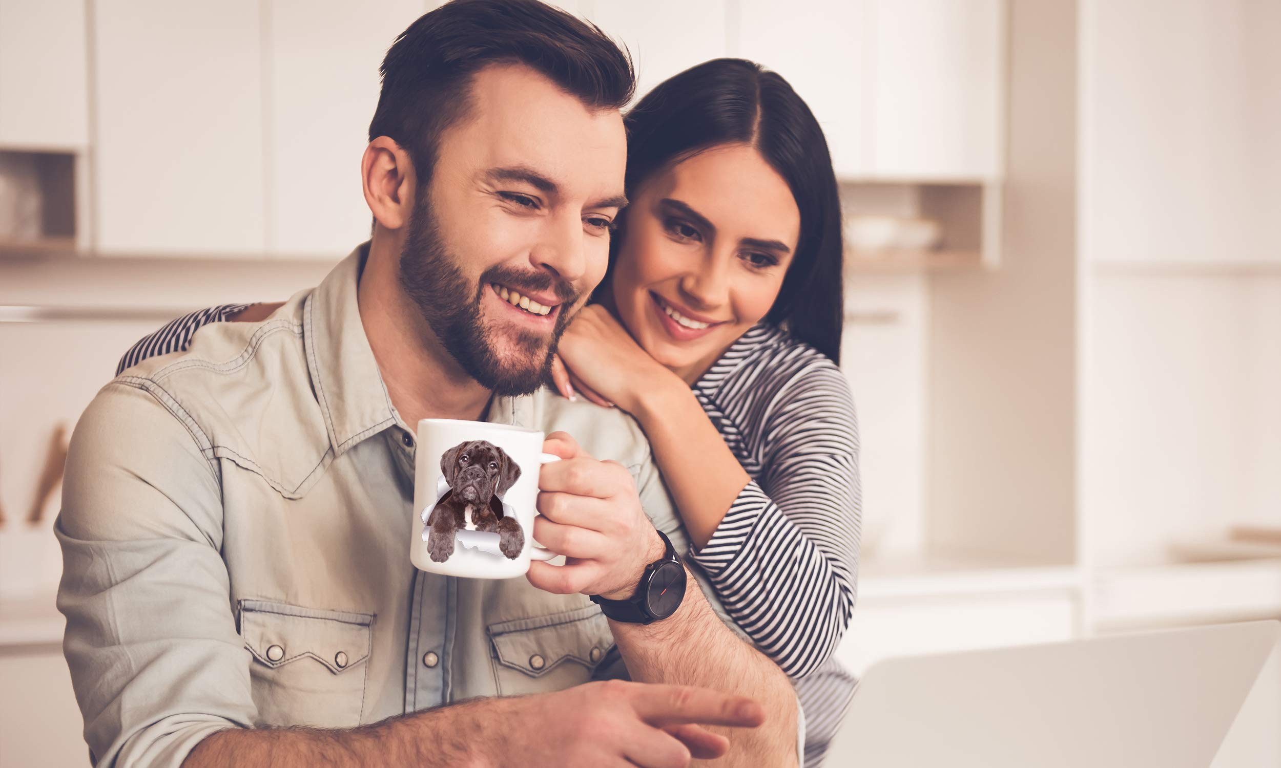 Winston & Bear Adorable Boxer Dog Puppy Ceramic Coffee Mug – 11oz German Boxer Themed Cup, Funny Cute Pit Bull Design – Perfect Gift for Dog Lovers & Owners – Ideal for Morning Coffee, Office Use, or Dog-Themed Parties