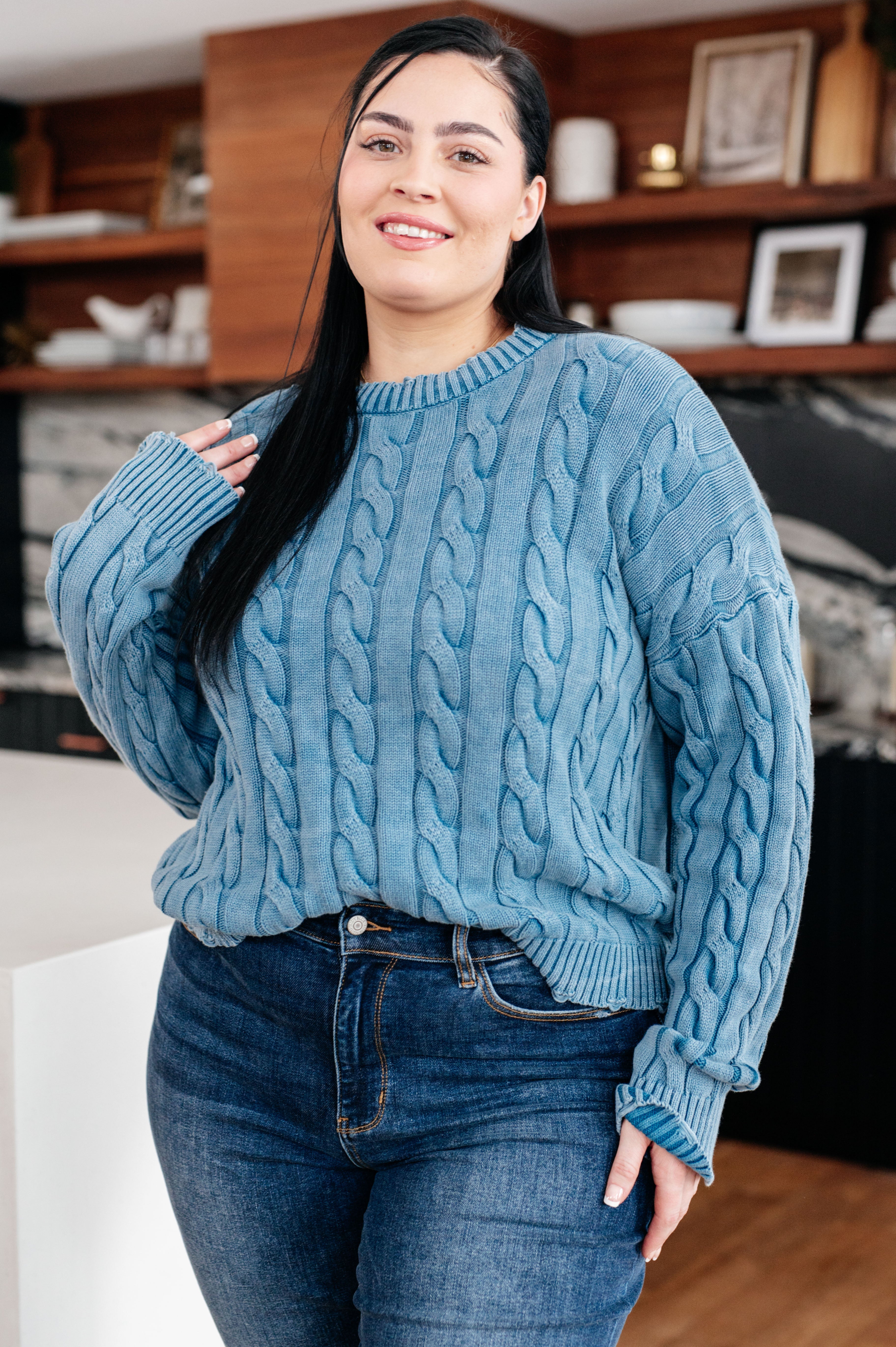 Cozy Cable Knit Sweater for Women - Soft Winter Pullover for Casual & Office Wear