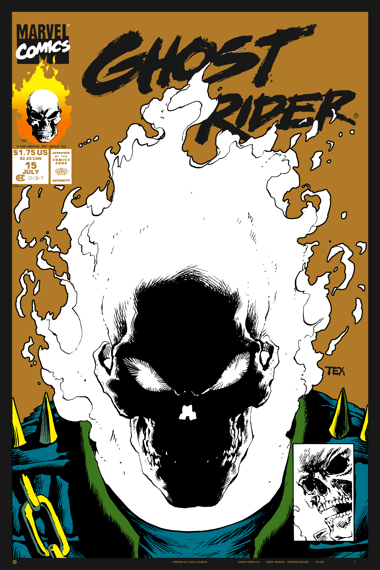 Ghost Rider #15 Variant Poster - Limited Edition Marvel Comic Art Print - Perfect for Home Decor, Office, and Comic Book Fan Collections