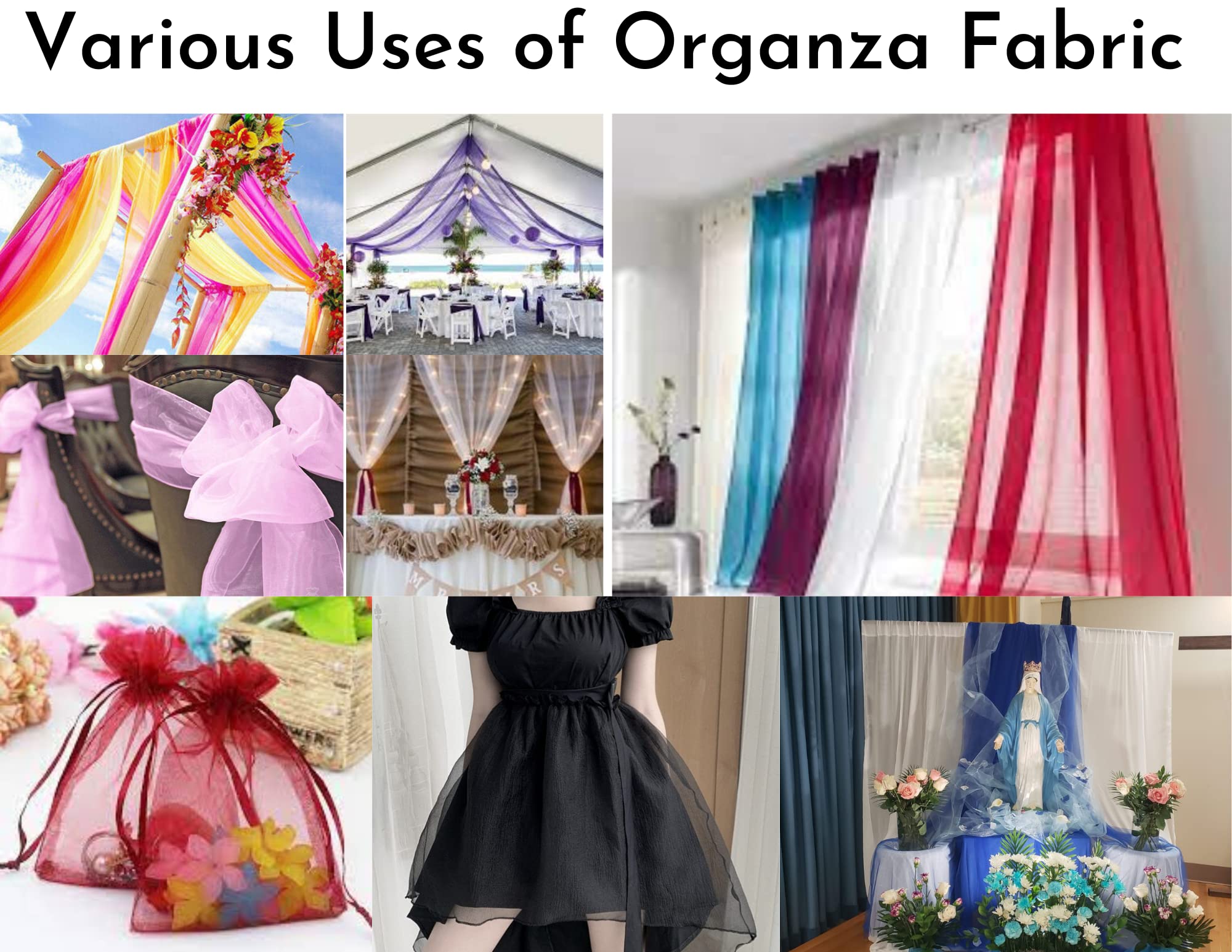 Fynite Sheer Organza Fabric - 5 Yards x 44