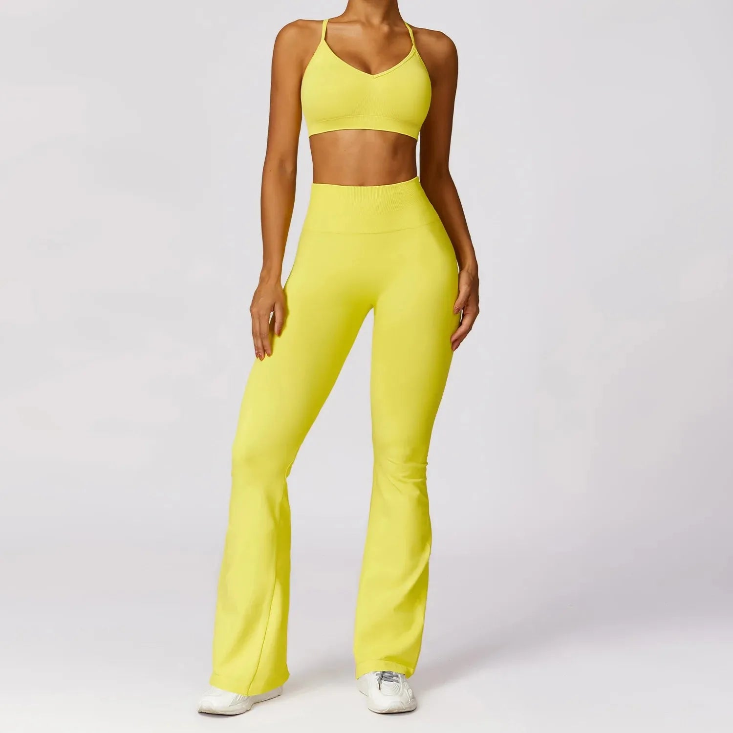 2PCS Seamless Women's Yoga Set - Gym Workout Clothes with Push Up Long Sleeve Top & High Waist Leggings | Perfect for Yoga, Pilates, Running & Fitness Training