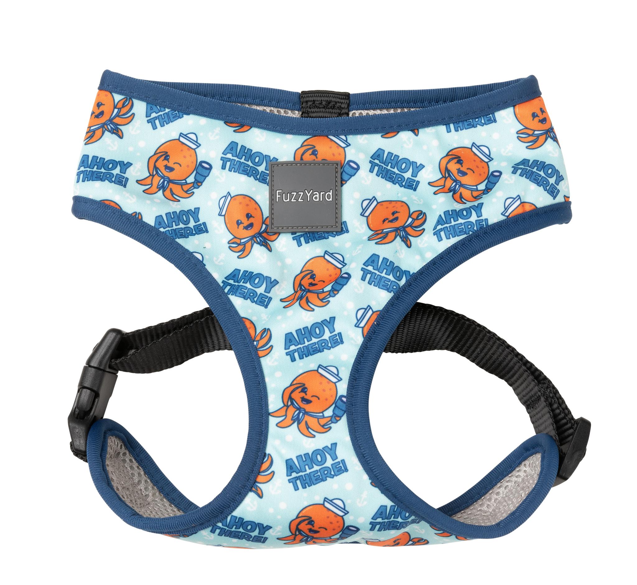 FuzzYard Ahoy There! No-Pull Dog Harness for Small & Medium Dogs - Adjustable Pet Vest with Reflective Strips for Safety - Perfect for Walking, Running & Outdoor Adventures
