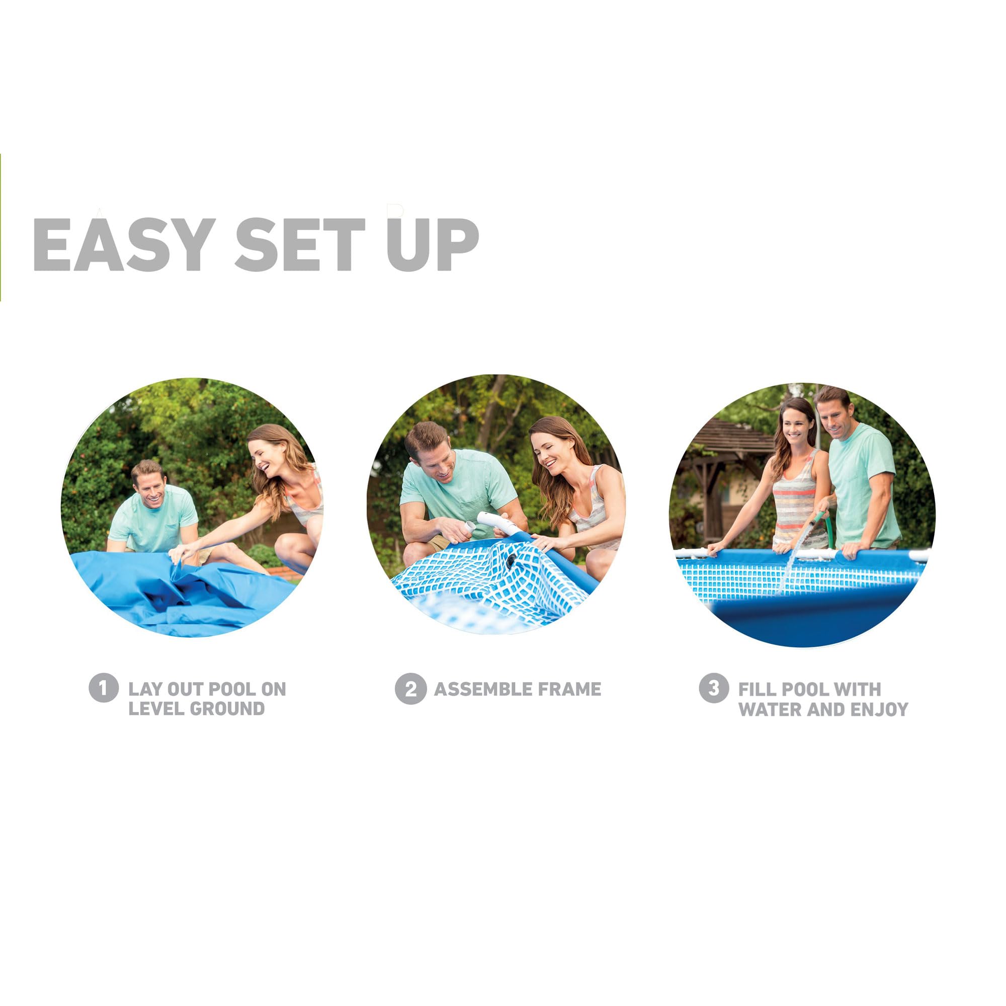 INTEX 28211EH 12ft x 30in Metal Frame Above Ground Swimming Pool Set with 530 GPH Cartridge Filter Pump - Durable Puncture-Resistant & Rust-Resistant Material - 1718 Gallon Capacity - Perfect for Backyard, Family Fun, and Summer Outdoor Activities