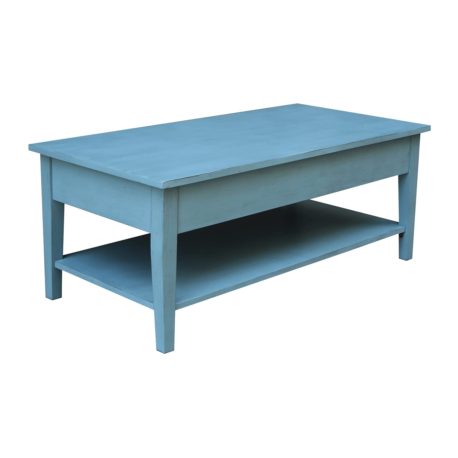 IC International Concepts Solid Wood Spencer Coffee Table - Modern Living Room Centerpiece for Home Decor & Entertainment