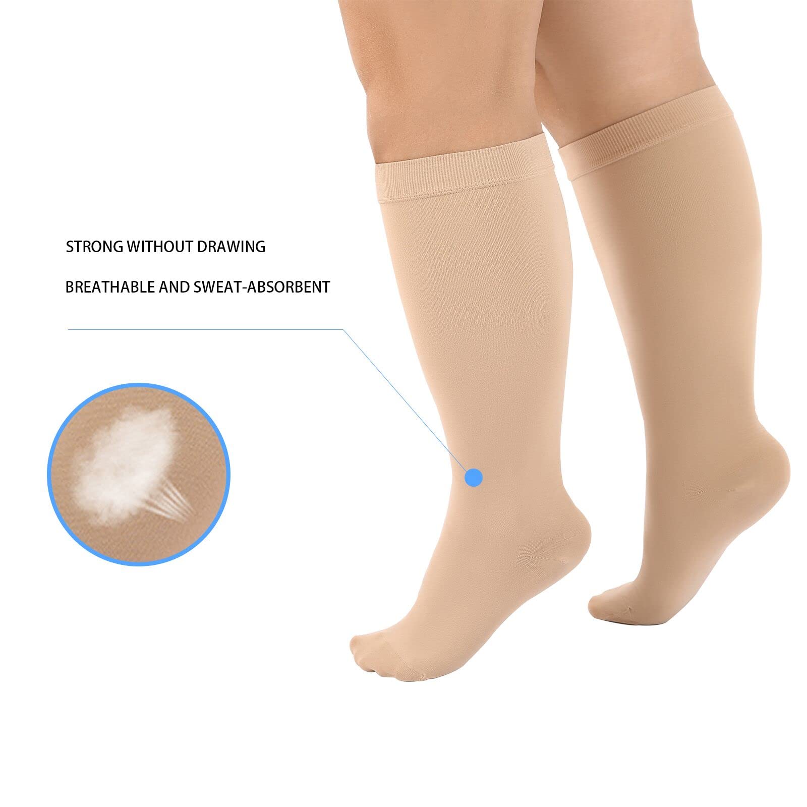 Best Compression Socks for Women & Men - Plus Size & Wide Calf Support - Extra Large Medical Stockings for Circulation, Travel & Recovery