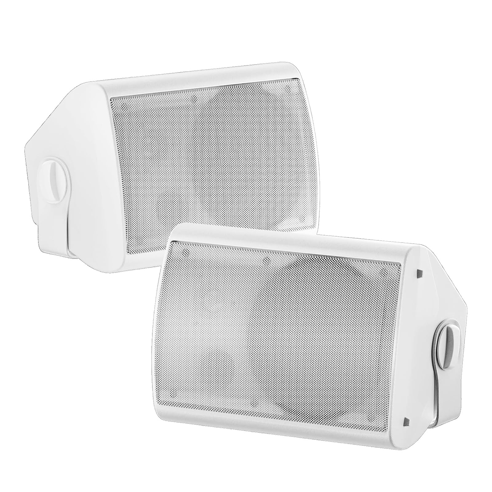 STUDIOFINIX 6.5 Inch 400W Outdoor Waterproof Speakers - Wired Wall Mount Stereo Sound System for Patio, Home, Garage, Pool Party & Backyard Entertainment (White)