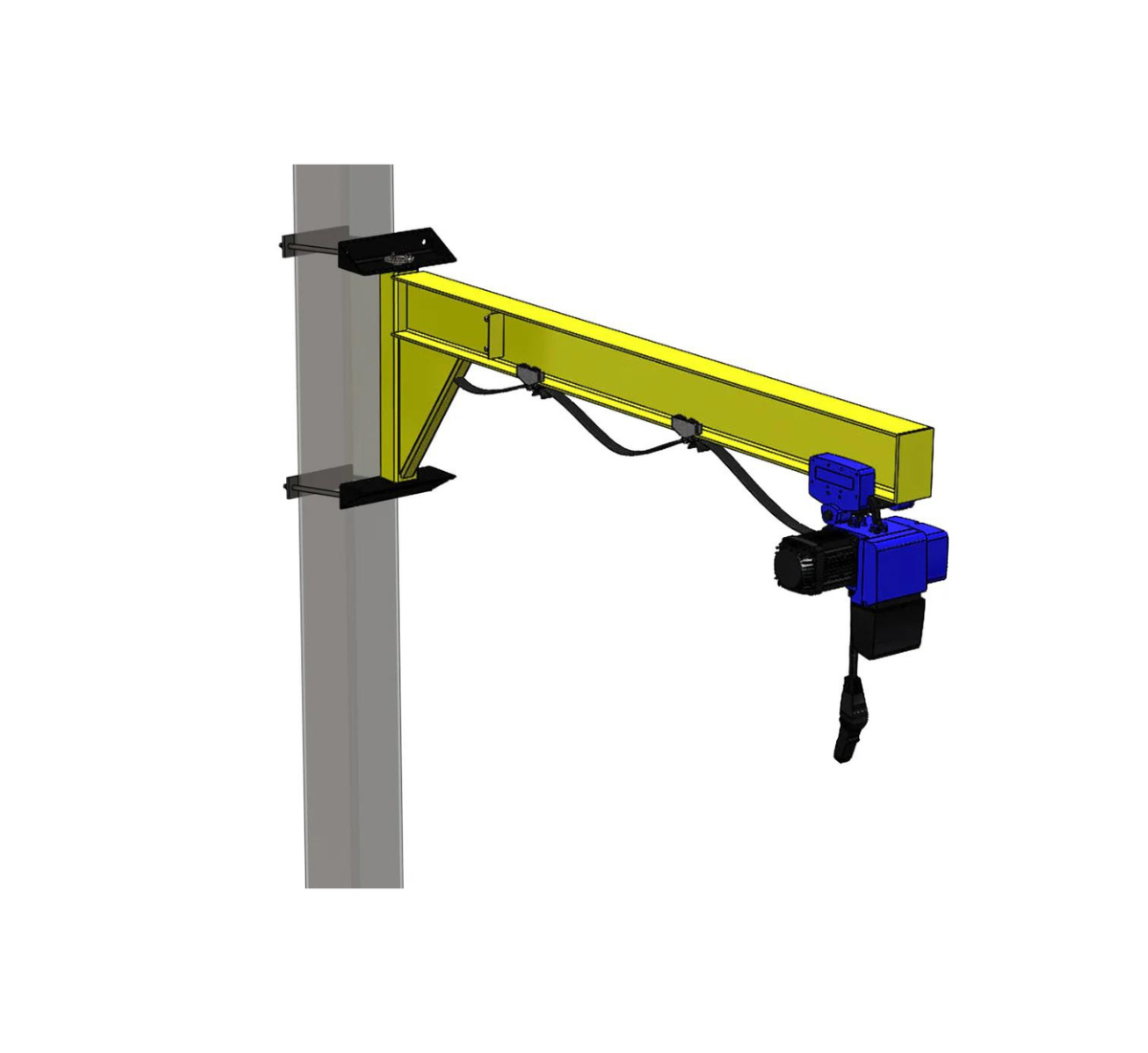250kg Heavy Duty I Beam Jib Crane with Column Clamp - Perfect for Workshop, Garage, and Industrial Lifting Operations