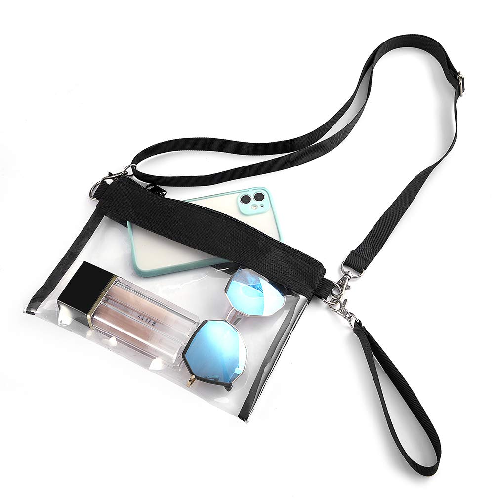 MAY TREE Clear Stadium Approved Crossbody Bag for Women & Men - Waterproof Transparent Purse for Concerts, Festivals, Sports Events | Perfect for NFL Games, Theme Parks & Airport Security