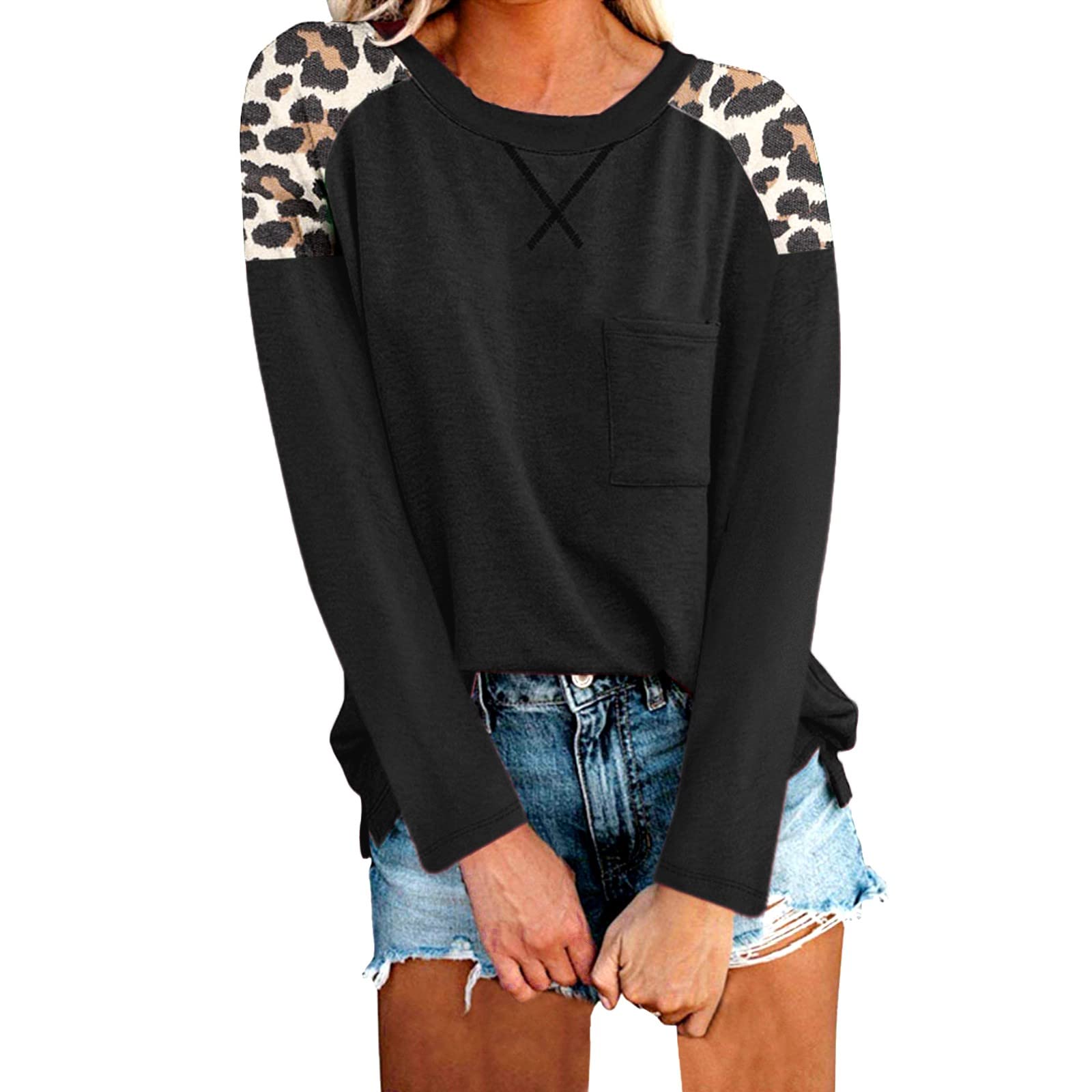 Women's Casual Loose Hollow Out Scoop Neck Basic Tee Tops - Autumn Fall Going Out Shirts for Women - Perfect for Daily Wear, Office, and Weekend Outings