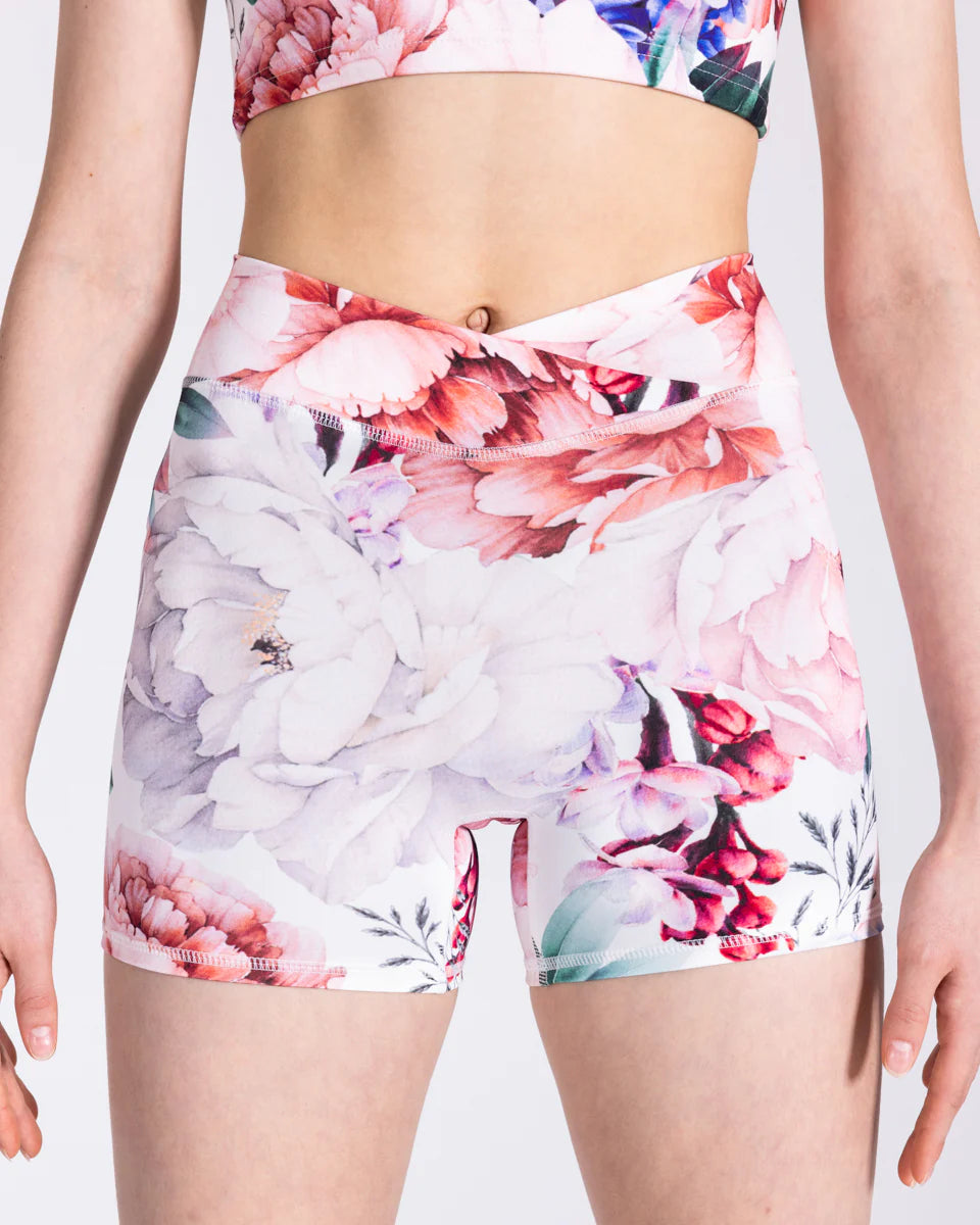 Botanica V Front Shorts for Women - High Waisted Yoga Shorts with Pockets - Comfortable Workout & Lounge Shorts for Running, Gym, Travel & Casual Wear