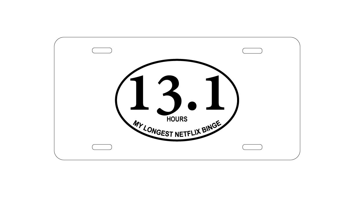 DistinctInk Custom Aluminum Vanity License Plate for Car Front - 13.1 Inches - Perfect for TV Binge Watching & Road Trips - Personalized Auto Accessory for Gifts & Car Enthusiasts