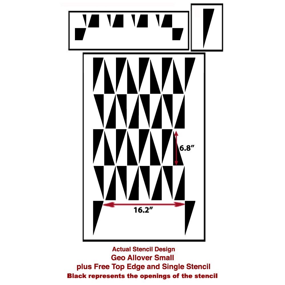 Geo Allover Wall Pattern Stencil - Small Reusable Stencil for DIY Wall Painting, Home Decor & Furniture Makeover - Perfect for Bedroom, Living Room & Craft Projects