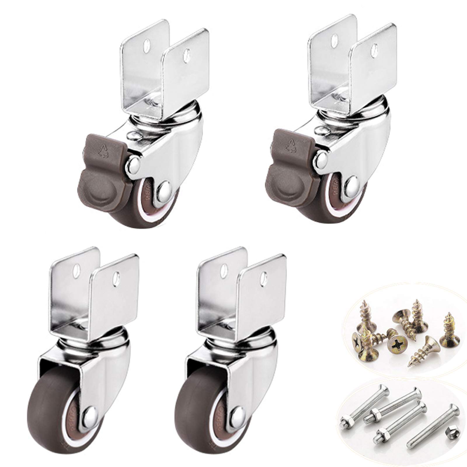 25mm Swivel Caster Wheels - 4PCS with Brake, 50kg Capacity - for Furniture & Baby Beds