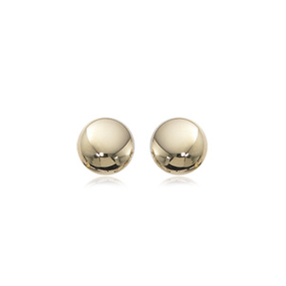 14K Gold 5mm Flat Ball Stud Earrings for Women - Hypoallergenic Minimalist Jewelry for Everyday Wear, Gifts, and Special Occasions