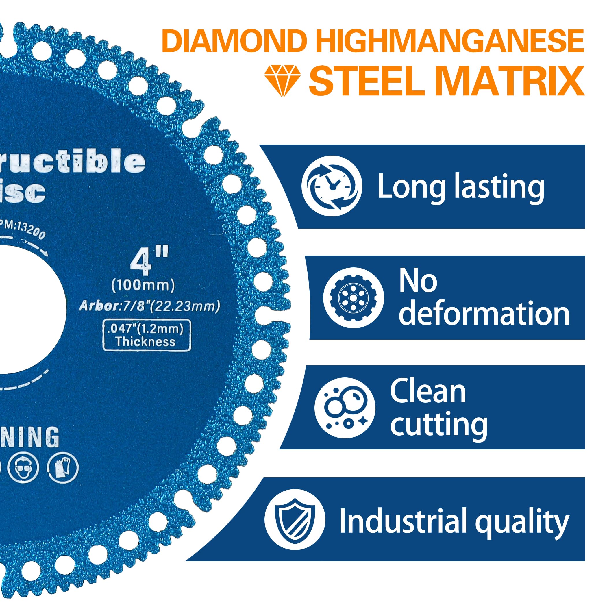 Durable 4.5 Inch Angle Grinder Discs - 7/8'' Arbor - Premium 3-Piece Set for Metal Cutting, Grinding & Polishing - Perfect for DIY Projects, Construction & Metalworking
