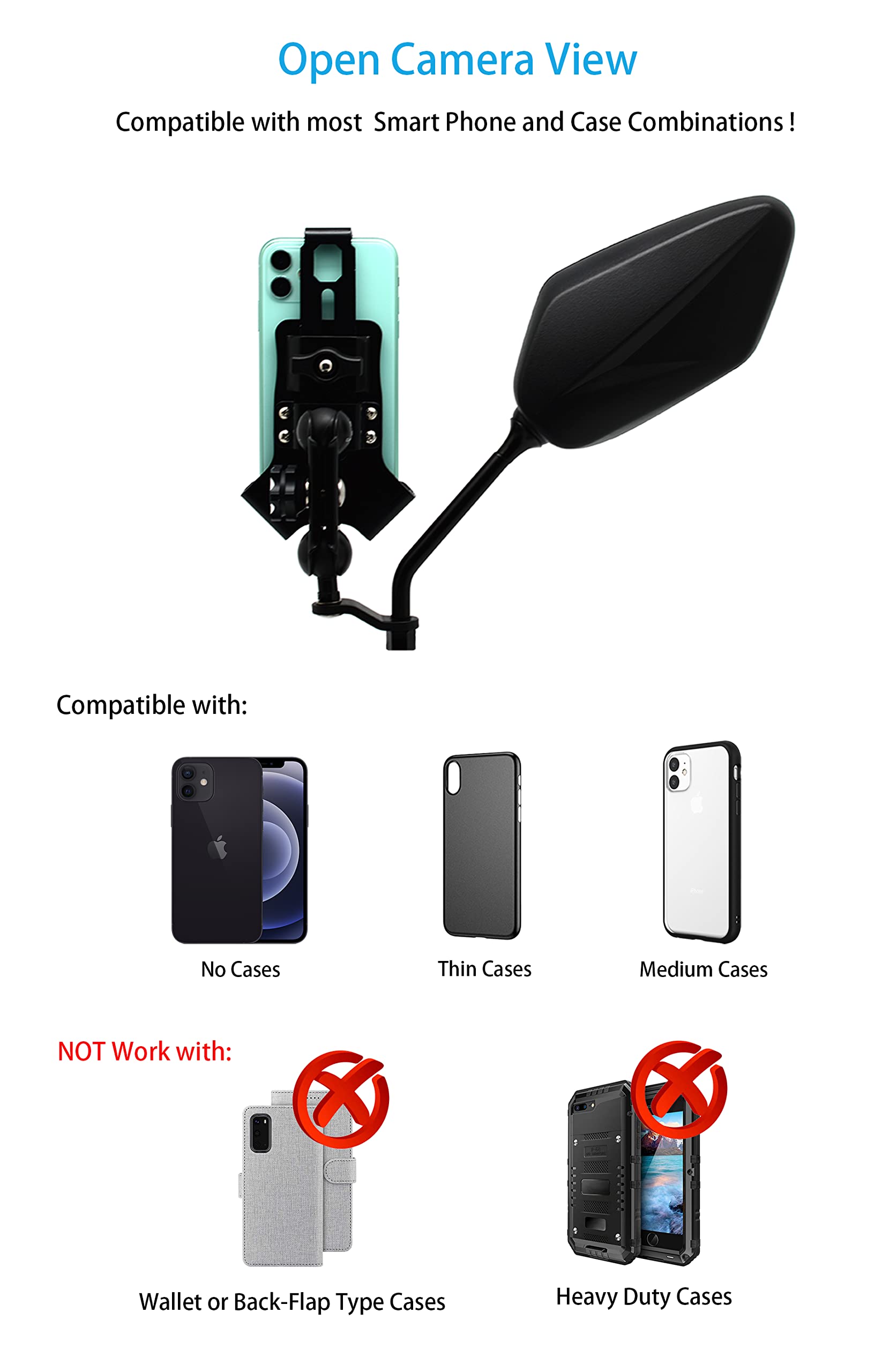 Cliff Top Aluminum Motorcycle Phone Mount - Universal Bike Phone Holder for iPhone, Samsung Galaxy, Google Pixel - 1-Inch Ball Compatible with RAM Mounts System - Perfect for Adventure Riding, Commuting & GPS Navigation
